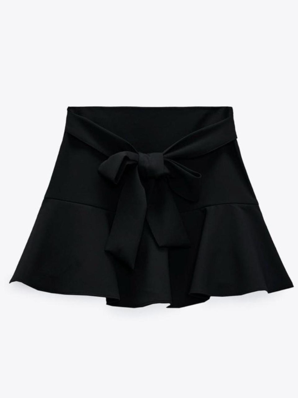 Zara Black Tie Front Skort Women